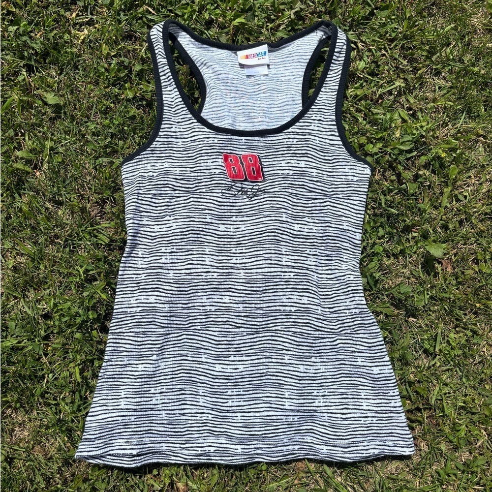NASCAR For Her Dale Earnhardt Jr. #88 Tank Top Womens Medium Black White Red Y2K